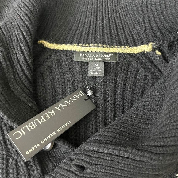 Banana Republic Sweater Mens Medium Italian Merino Blend Arran Fair Isle NWT - Picture 13 of 15